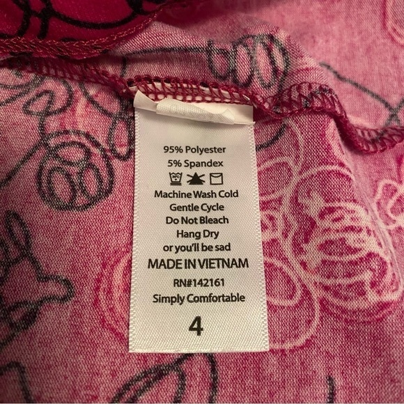LULAROE Disney Girl's Minnie Mouse & Donald Duck Sloan Tees Set of 2 Size 4 - Picture 7 of 12